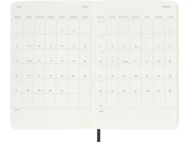 Agenda 2025/2026 Moleskine 18 Planner Weekly 7dag/1pagina pocket zwart
