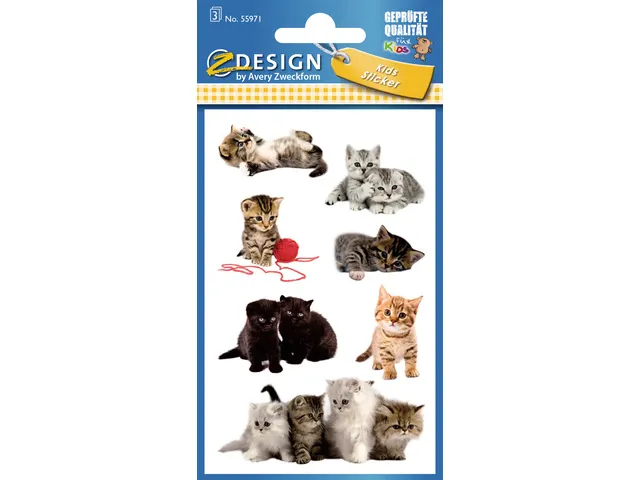 papieretiket Z-design Kids pakje a 3 vel katten foto