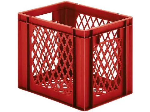 Euronorm-stapelbak 61l 320x600x400mm Wanden/bodem Opengewerkt Rood
