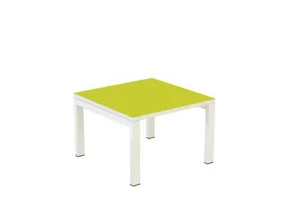 Bijzettafel 400X600X600Mm Vierkant Groen 4Voeten Wit Vierkante Buis - 1