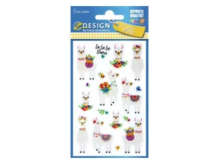 Glitter etiket Z-design Kids alpaca's - 2