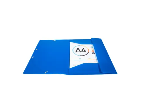 Elastomap A4 Blauw 3 Kleppen Polypropyleen 4/10de Ondoorschijnend