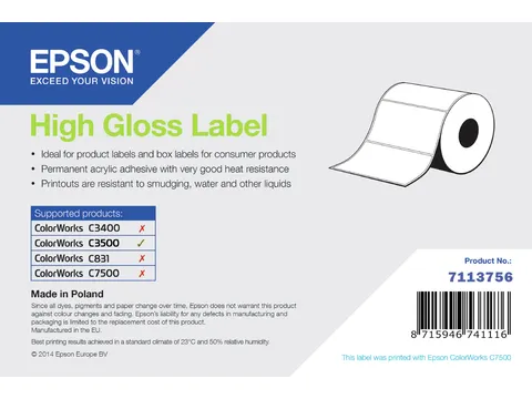 Epson High Gloss Label Zelfklevend Label 76x51mm