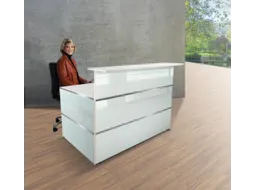 Balie Compleet bxd 1350x1015mm Recht Glazen Front wit