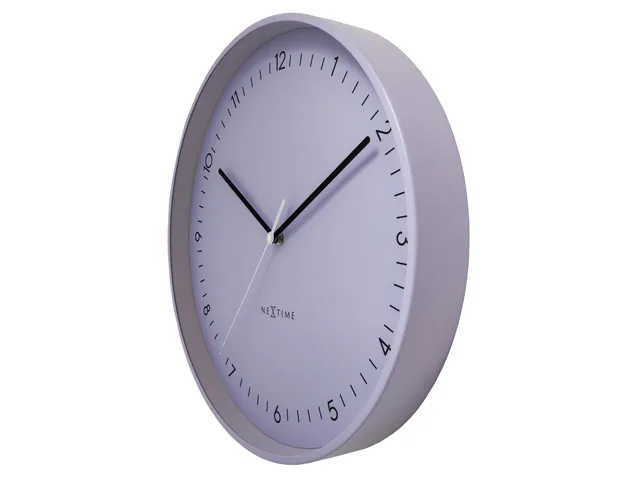 Wandklok NeXtime Berlin L 40cm lavendel aluminium