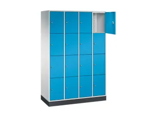 lockerkast,RAL 7035/RAL 5012,HxBxD 1950x1220x500mm,4x4vakken,cil.-slot - 1
