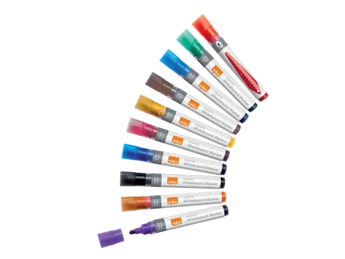 Viltstift Nobo whiteboard Liquid ink rond assorti 3mm 10st
