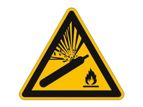 waarschuwingsbord,v. binnen/buiten,Waarschuwing voor gasflessen