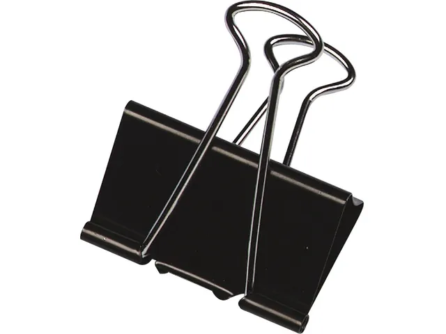 Pince Foldback, Noir, 19 Mm, Boîte De 10 Pièces