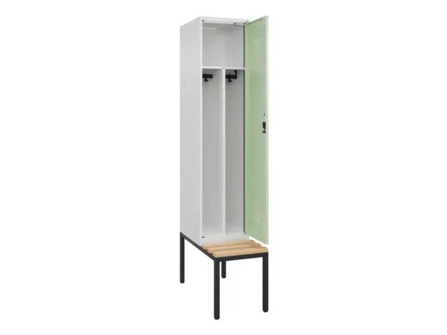 locker met bank,voor scheiding van kleding,HxBxD 2120x400x815mm,1vak
