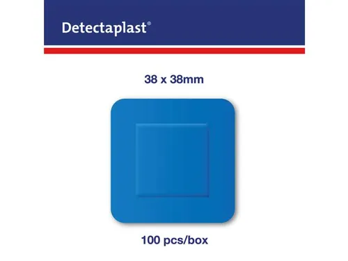 Detectaplast 8142 Pleister waterafstotend blauw 38x38mm 100 Stuks