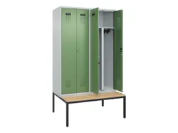 PBM-locker met bank,HxBxD 2120x1200x815mm,4vak,vak B 300mm