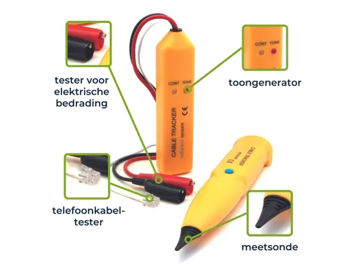 Multifunctionele kabelzoeker kabeltester met toongenerator en signaal