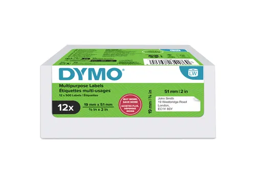 Etiket Dymo LabelWriter multifunctioneel 19x51 12s
