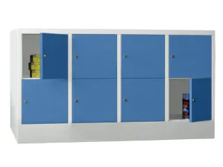 lockerkast,HxBxD 855x1600x500mm,4x2vakken,RAL7035,front RAL5012 - 2