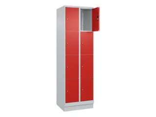 lockerkast,HxBxD 1950x600x500mm,2x4vakken,vak B 300mm,cil.-slot,sokkel - 1