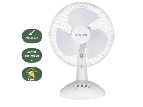 Tafelventilator BRASQ F400 Ø 30cm wit