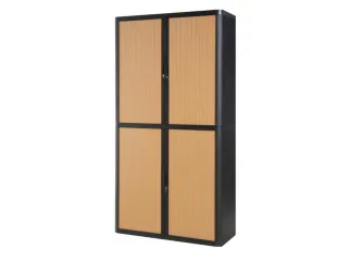 Roldeurkast HxBxD 2040x1100x415mm 4 Oh Romp Zwart Front Beuken - 1