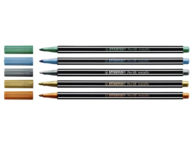 Viltstift STABILO Pen 68/841 medium metallic blauw