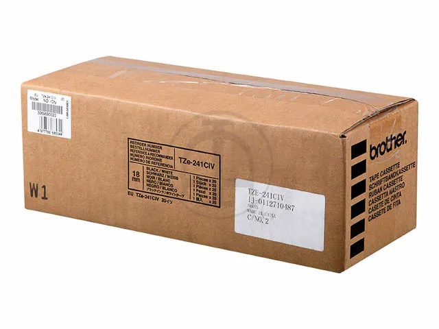 TZE241CIV BROTHER P-TOUCH 18mm zwart op wit