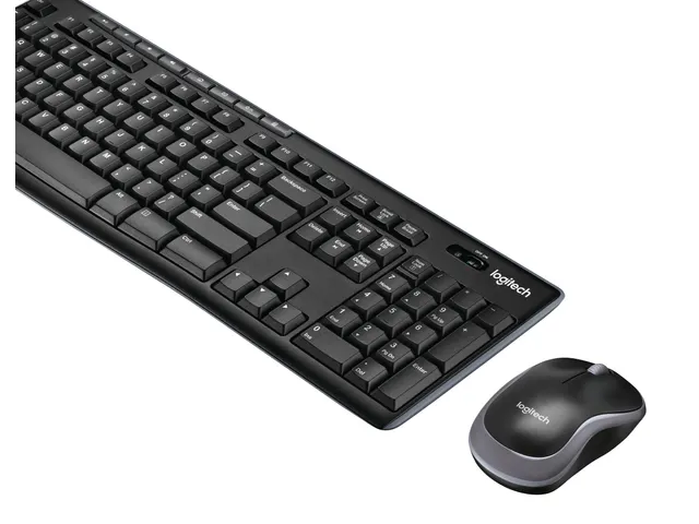 Logitech MK270 UK layout Toetsenbord + Muis Zwart