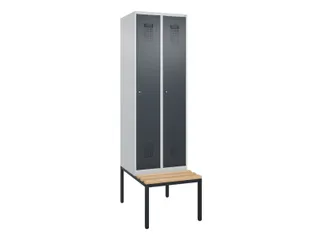 locker met bank,HxBxD 2120x600x815mm,2vak,vak B 300mm,cilinderslot - 1