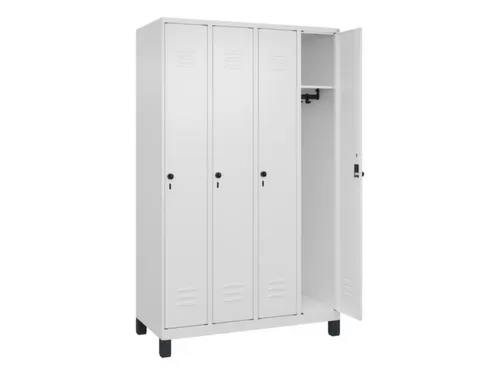 locker,HxBxD 1950x1200x500mm,4vak,vak B 300mm,draaigrendel,voeten