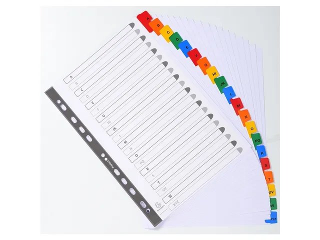 Intercalaires Imprimés Alphabétiques Carte Blanche 160g - 20 Positio