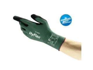 Ansell HyFlex 11-842 nitril handschoenen, zwart/groen, maat 9 - 1