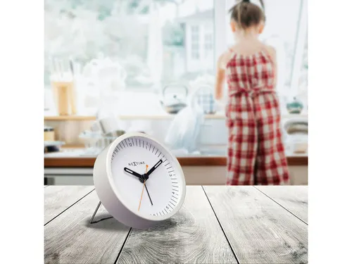 Wekker Nextime Small 9 cm wit