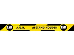 Vloersticker Houd 1,5 Meter Afstand Geel/Zwart 80x8cm