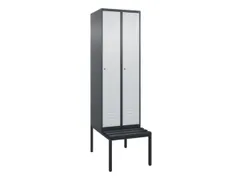 locker met bank,HxBxD 2120x600x815mm,2vak,vak B 300mm,cil.-slot