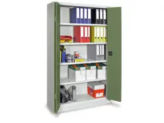 Ruime Vouwdeurkast 1950x1200x500mm 4legborden Ral7035 Front Ral6011