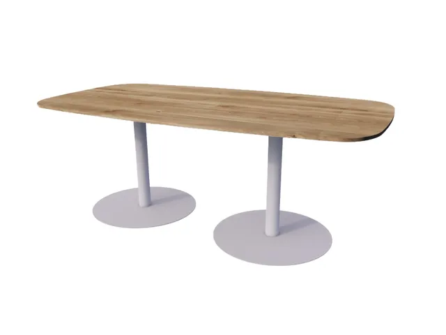 Linesto vergadertafel 240x120 deens ovaal honey castello 25mm alu