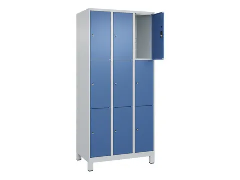 lockerkast,HxBxD 1950x900x500mm,3x3vakken,vak B 300mm,cil.-slot,voeten
