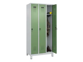 locker,HxBxD 1950x900x500mm,3vak,vak B 300mm,draaigrendel,voeten - 1