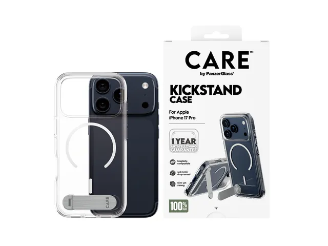 PanzerGlass CARE by Kickstand Case Transparent w. MagSafe iPhone