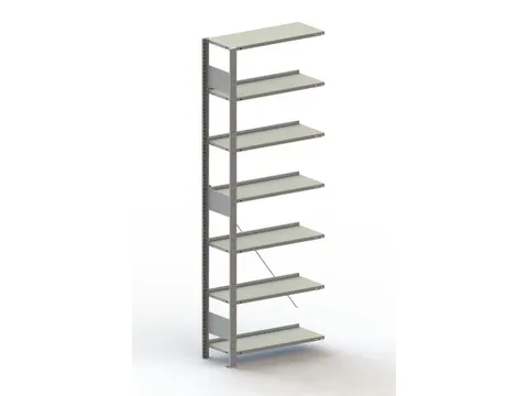 Inhaakstelling Aanbouwveld 2200x756x336mm 7legborden 80kg Verzinkt