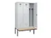 locker met bank,voor scheiding van kleding,HxBxD 2120x1200x815mm,3vak