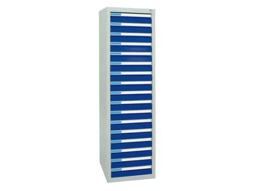 ladekast HxBxD 1800x500x500mm 17laden vergrendeling RAL7035 RAL5010