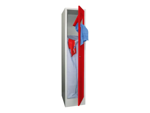 wasgoedverzamelkast,HxBxD 1850x400x500mm,haken,RAL7035,front RAL3000