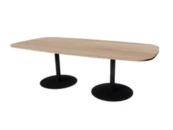 Linesto vergadertafel 240x120 deens ovaal robson eiken 25mm zwart