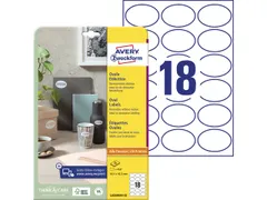 etiket Avery ILK 63.5x42.3mm NP 25 vel 18 etiketten per vel wit
