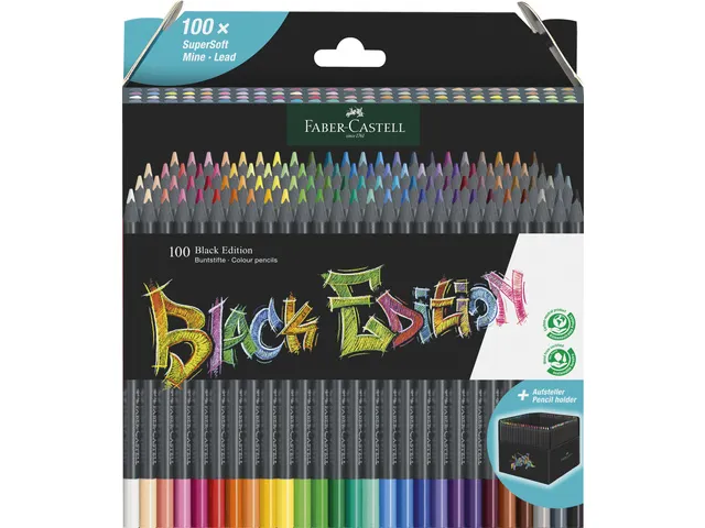 Kleurpotlood Faber-Castell Black Edition 100 stuks in karton etui