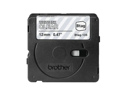 Brother BTAG-135 labelprinter Tape Wit op transparant