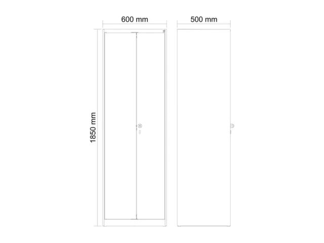 locker voor scheiding van kleding,HxBxD 1850x600x500mm,2vak