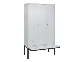 locker met bank,HxBxD 2120x1200x815mm,3vak,vak B 400mm,cil.-slot - 1