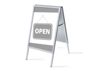 Stoepbord A1 complete set met print "OPEN" Grijs - 1