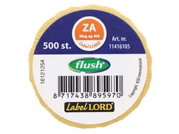 Voedseletiketten 59x23x59mm Flushlabel ZA weg op MA