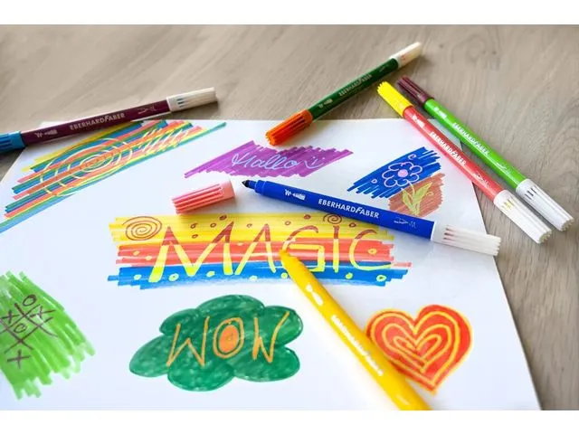 Viltstift Eberhard Faber magic marker 9 kleuren en 1 tovermarker